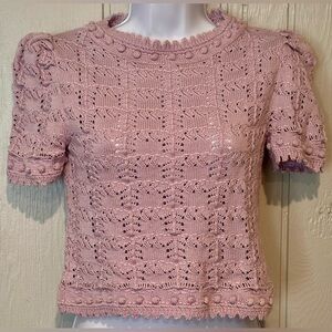 Anthropologie Purple Crochet Crop Top